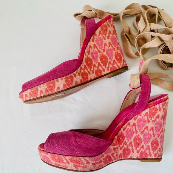 Stuart Weitzman pink lace up platforms size 7 - Picture 10 of 15